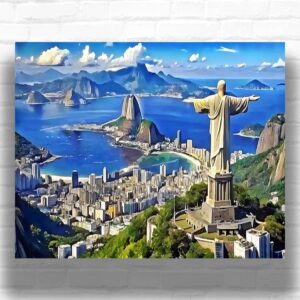 The Statue of Christ the Redeemer Rio de Janeiro, Brazil - Paint by Numbers Kit