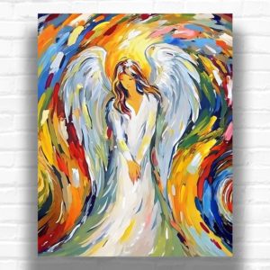 White Angel with Wings - Angel Paint by Number Kit