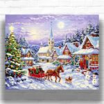 Winter Christmas Evening - Christmas Paint by Number Kit