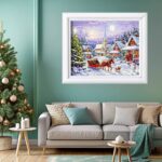 Winter Christmas Evening - Christmas Scene Paint by Numbers