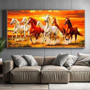 8 Running Horses Painting - Extra Large Print Paint by Number