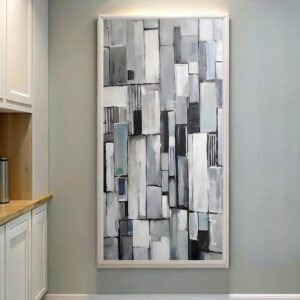 Abstract Art Grey Blocks - Large Scale Paint by Numbers