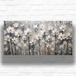 Abstract White Flowers - Large Size Paint by Numbers Kits