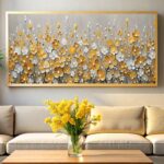 Abstract Yellow Flowers - Very Large Paint by Numbers