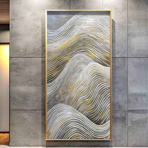 Beige Gray Waves - Large Abstract Paint by Numbers