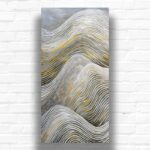 Beige Gray Waves - Large Abstract Paint by Numbers Kits