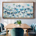 Blue Abstract Flowers - Big Paint by Numbers for Adults