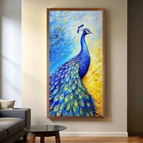 Blue Peacock Painting - Large Paint by Number Kits