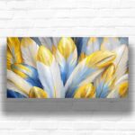 Blue and Gold Feathers - Extra Large Canvas Paint by Numbers Kits