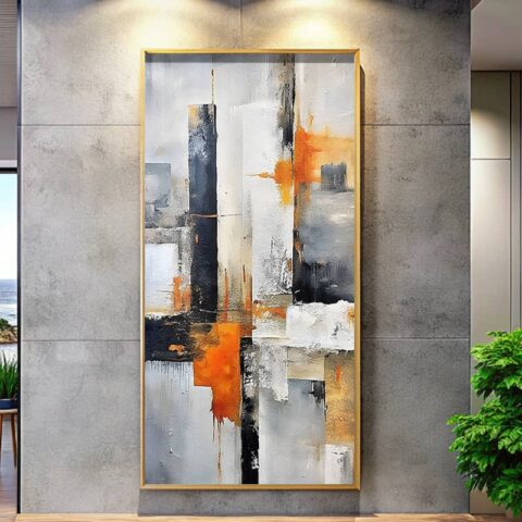 Color Block Abstract Painting - Big Paint by Numbers for Adults