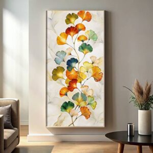 Colored Ginkgo Leaves - Big Paint by Numbers for Adults