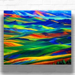 Colorful Hills - Abstract Painting by Numbers