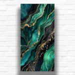 Dark Green and Gold Marble - Extra Large Print Paint by Numbers