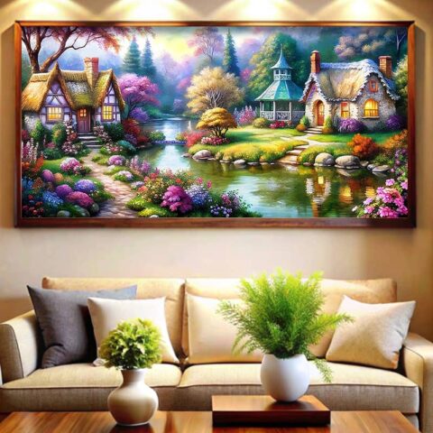 English Cottage Garden - Extra Large Print Paint by Number