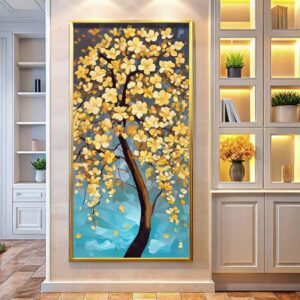 Golden Flower Tree - Extra Large Paint by Numbers Canvas