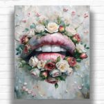 Graffiti Art Lips from Roses - Abstract Paint by Number Kits