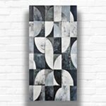 Grey White Geometric Abstract Art - Large Print Paint by Number Kits