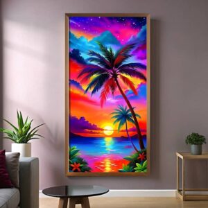 Pink Tropical Sunset - Giant Paint by Number