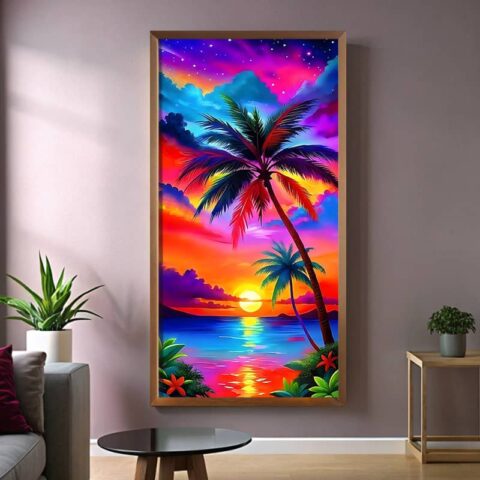 Pink Tropical Sunset - Giant Paint by Number