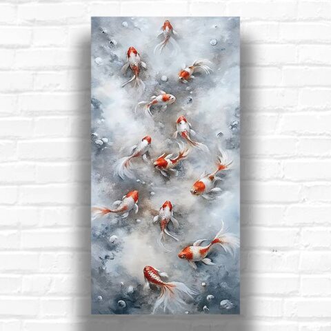 Red White Koi Fish - Large Size Paint by Numbers