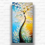 White Blossom Tree Abstract - Large Paint by Number for Seniors