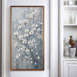 White Branch Flowers - Extra Large Canvas Paint by Number