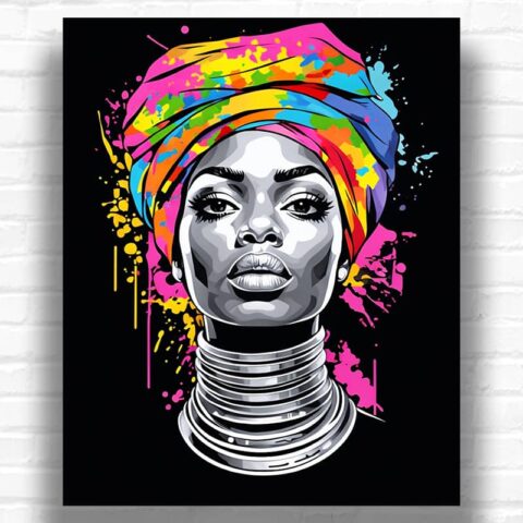 African Queen in Color - Black Art Paint by Numbers