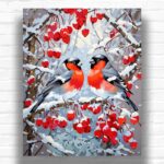 Bullfinches in Winter - Bird Paint by Number Kits