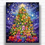 Christmas Tree Teddy Bears - Xmas Paint by Number