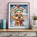 Cute Winter Teddy Bear - Paint by Number Kit