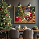 Father Christmas Fireplace - Holiday Paint by Numbers