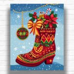 Festive Christmas Stocking - Christmas Paint by Numbers