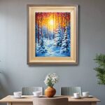 Golden Sunset in Winter Forest - Paint by Number Kit