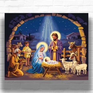 Sacred Nativity Scene - Nativity Paint by Number Kit