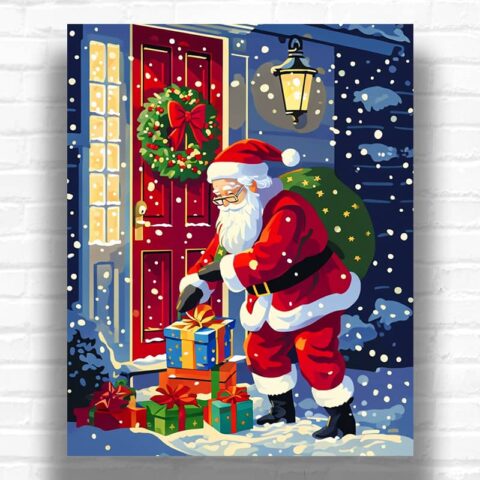 Santa Deliver Presents - Santa Paint by Number