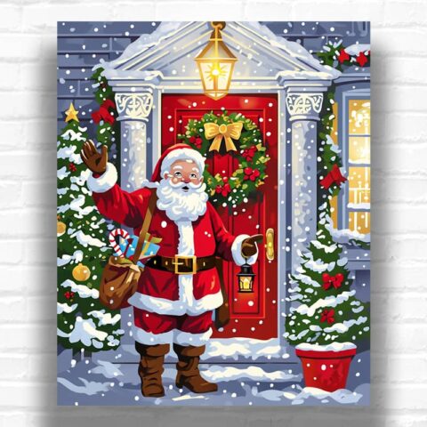 Santa Festive Welcome - Christmas Paint by Numbers for Adults