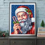 Santa with Candy Cane - Painting by Number Kit