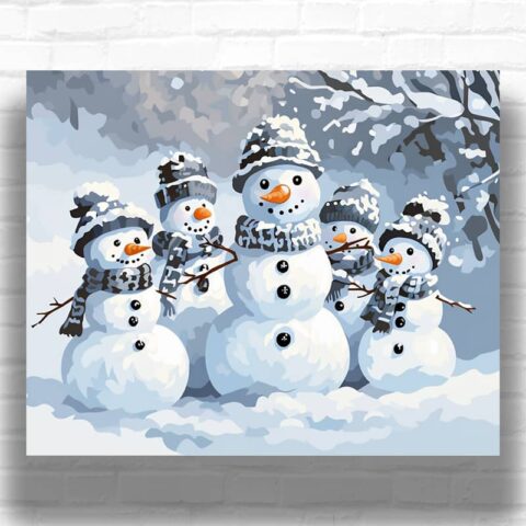 Snowman Friends - Paint by Number Winter Scenes