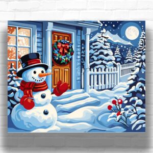 Snowman Greeting - Christmas Paint by Numbers