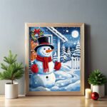 Snowman in the Moonlight - Paint by Number Kit