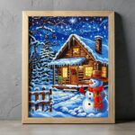 Snowman with Cowboy Hat - Paint by Number Kit