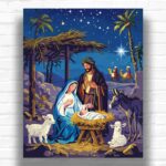 The Birth of Jesus - Nativity Scene Paint by Number