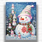 The Snowman Christmas Tree - Holiday Paint by Number Kits