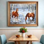 Three Horses in Snowy Forest - Paint by Number Kit