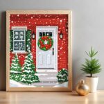 White Christmas Door - Paint by Number Kit