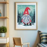 Winter Gnome in Snowy Forest - Gnome Paint by Number Kits