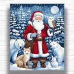 Woodland Santa with Animals - Christmas Paint by Number Kits