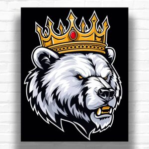 Bear with Crown - Bear Paint by Numbers