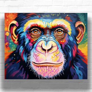 Colorful Chimpanzee - Monkey Paint by Numbers