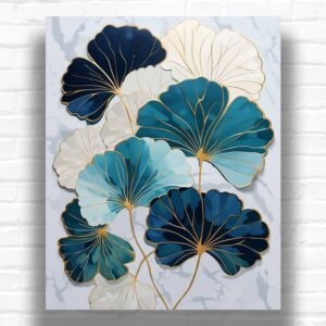 Gilded Ginkgo Leaves - Ginkgo Paint by Number